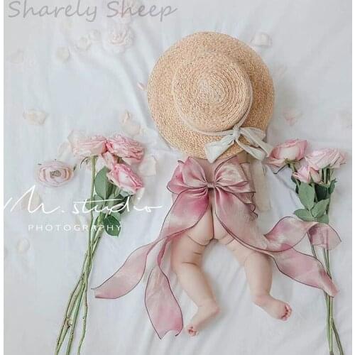 Newborn Photography Retro Theme Props Infant Baby Girls Photo Shoots Background Flower Hat Bows Outfits fotografia Shooting Prop