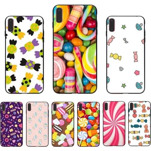 IMIDO Rainbow Colorful Marshmallow Sweets Funny Unique Covers case Coque For Iphone 6 6S 6SPLUS 7 8 7PLUS 8PLUS X XS XR XSMAX 5