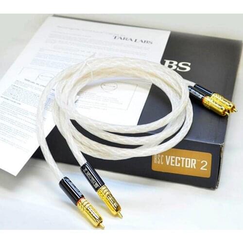 1pair of taralabs vector-2 RCA Audio8N silver interconnect speaker audio cable gol RCA plug original box hifi vinclle Audiophile