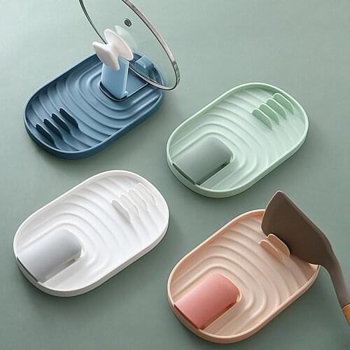 Kitchen Pan Pot Cover Lid Rack Stand Spoon Holder Stove Organizer Home Storage Soup Spoon Rests Kitchen Tools Sand For lids