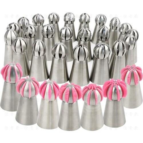 Kitchen Bakeware Stainless Steel Decorating Tip Nozzle Baking Russia Spherical Torch Flame Butter Cookies Mold Cake Tools