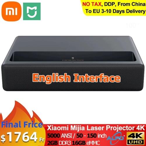 Xiaomi Mijia Laser Projector 4K 2GB 16GB Support English Interface MIUI TV HDR TV Bluetooth WiFi 3D Home Theater System