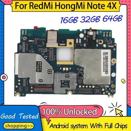 Good Tested High Quality MainBoard For xiaomi Redmi Note 4X Motherboard,For Redmi Note 4X HongMi Note 4X Logic Board With Chips