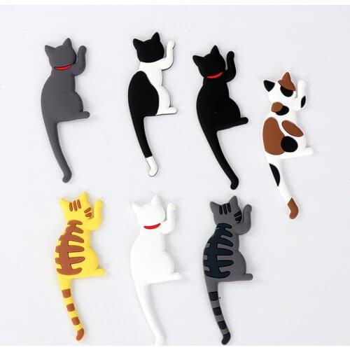 Cute Cartoon Cat Magnetic Fridge Magnet Animal Hook Storage Hook Holder for Kitchen Decoration Refrigerator Magnetic Stickers