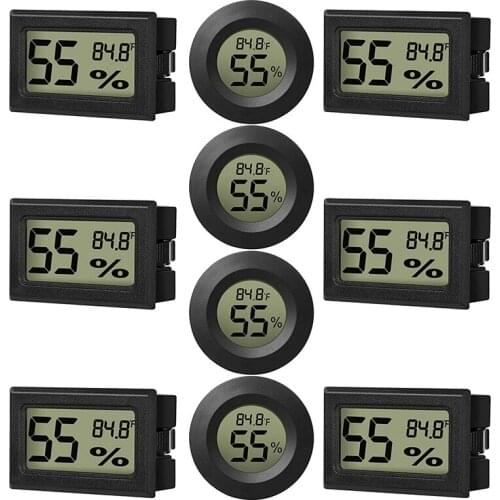 10 Pack Mini Hygrometer Thermometer, Digital Temperature Humidity Meters Gauge Monitor, LCD Display Indoor Thermometer