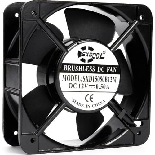 Powerful DC 12V pwm Fan Strong Air Flow 150mm 15050 150*150*50mm 12V 0.50A for bitcoin miner