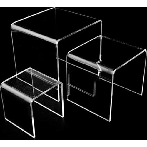 Set Of 6 Showcase Table Decoration Candy Dessert Cake Stand Home Party Clear 3 4 5 Inch Acrylic Riser Jewerly Display Wedding