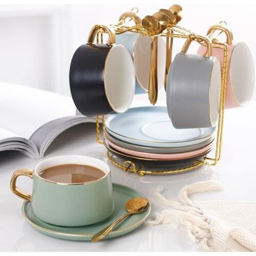 Nordic High-grade Phnom Penh coffee cup set Luxury macaron afternoon tea english tea cup set porcelain Tea cup wedding gifts