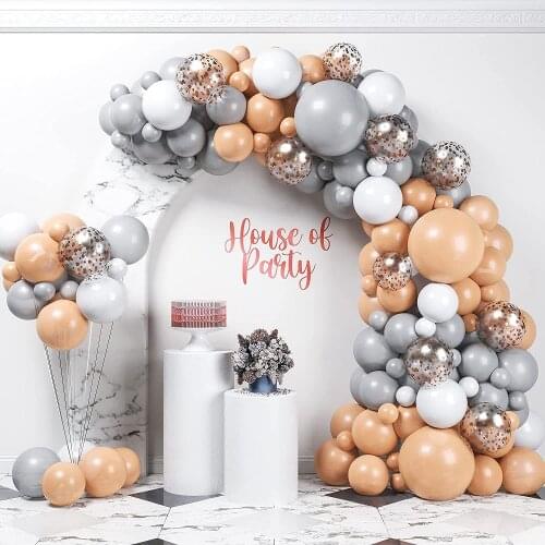 Retro Color Balloon Arch Garland Set Confetti Glitter Birthday Wedding Decoration Party Supplies Latex Balloons Baby Shower