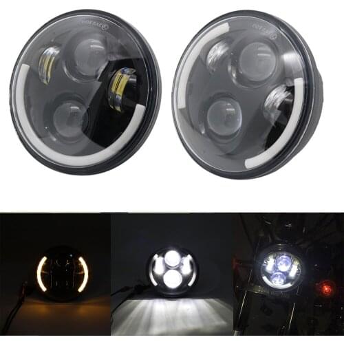 5.75 inch Iron 883 Dyna Headlamp 5 3/4" LED Headlights Halo DRL for Sportster 3 Speed Tripl & Street Triple