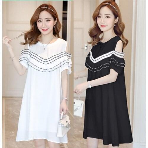 New Arrival Dresses for Pregnant Women Pregnant Dresses Elegant Summer Round Neck Maternity Dress Bow Pregnant Dress