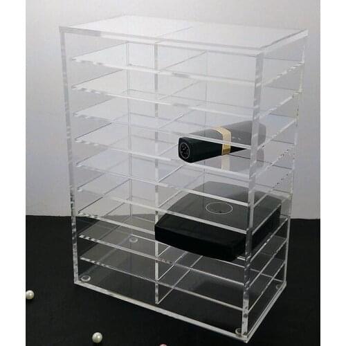 Clear Acrylic Brush Lipstick Holder Makeup Organizer Cosmetic Makeup Tools Storage Box Case 20 layers