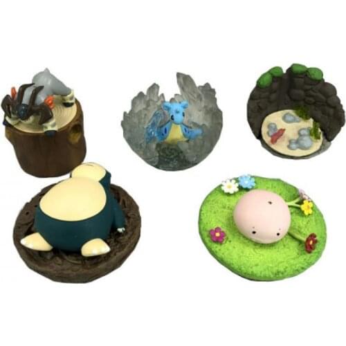 RE-MENT Pokemon 5-7cm Miniature Scene Pikachu Lapras Snorlax Anime Action Figure Model Toys Gift for Children