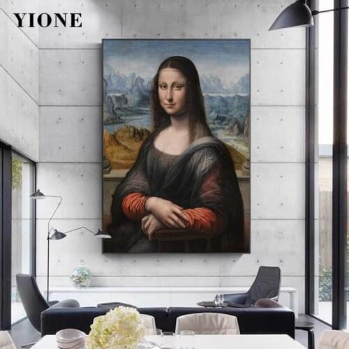 Retro Classic Art Mona Lisa Oil Paintings Abstract Pink Bubble Smoking Beer Woman Posters and Prints Wall Pictures for Bedroom