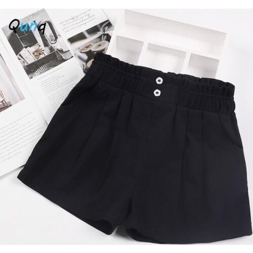 Qunq Girls Summer Shorts 2021 New Solid Color Elastic Waist Short Pant for 3 4 5 6 7 8 9 10 11 12 Year Toddler Teen Children