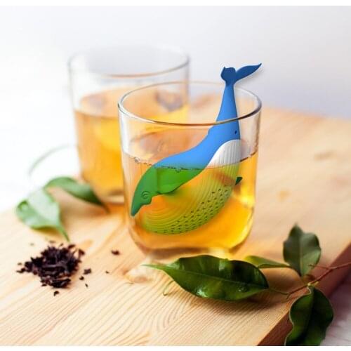 Whale-shaped Tea Strainer Funny Silicone Herbal Spice Coffee Filter Reusable Cartoon Tea Infuser Kitchen Teaware