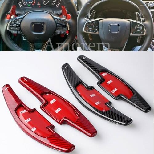 T-Carbon Steering Wheel Paddle Shifter Extension For Honda Civic FK FC Hatchback 2017 2018 2019 2020 Paddle Shift