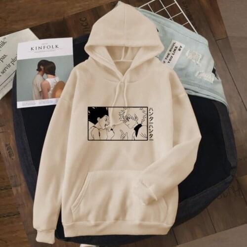 Janpanese Anime Hunter X Hunter Hoodies For Teen Girls Autumn Womens Clothing Killua Zoldyck Gon Hooded Sweatshirt Kawaii Tops