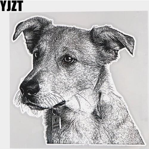YJZT 16.9×16.3CM Hand Drawn Purebred Dog Creative Car Body Decoration Stickers Accessories 21A-0013