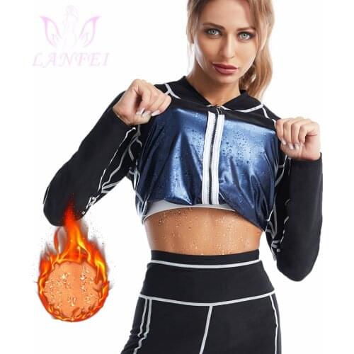 LANFEI Sauna Sweat Shirt Women Compression Slimming Body Shaper Tank Tops Weight Loss Workout Waist Trainer Slimming Shirt Suit
