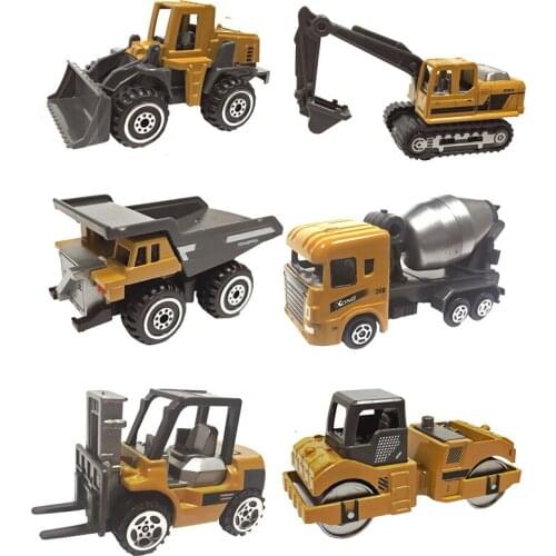 1:64 Excavator Mixer Forklift Truck Model Alloy Engineering Vehicle Model Set Hot Toy New