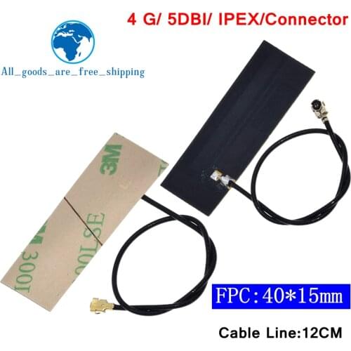 10PCS 5DBI FPC Built IN Circuit Board Antenna LTE 4G 3G GSM CDMA WCDMA TDSCDMA 1.13 Line 12cm Long IPEX Connector