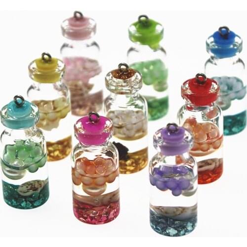 10pcs Glass 3D bubble Ocean drift bottle hook pendant Art Supply Decoration Charm Craft Making Findings Jewelry DIY Earrings