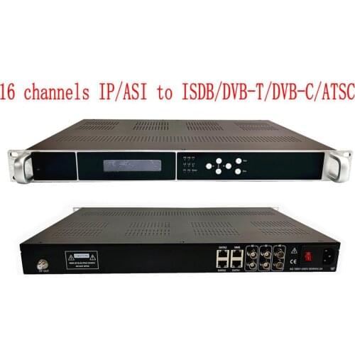 16-channel IP/ASI to DVB-T modulator, multicast RTP/UDP to 16-frequency RF output, cable TV front-end equipment