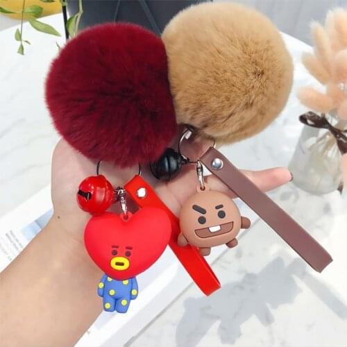 2021 Fashion Rubber Key chain Cute Cartoon Baby Girl Key Ring Women Lovely Bag Kawaii Car Accessories Pendants