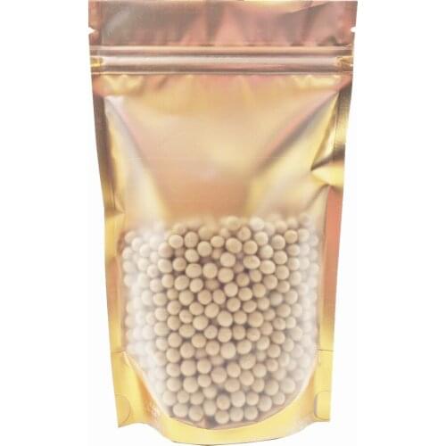 50Pcs/lot Large Sizes Clear/Gold Stand Up Aluminum Foil Zip Lock Packaging Bag Plastic Mylar Food Snack Tea Storage Packing Bag