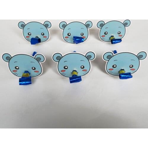 6Pcs/lot Cute Colorful Cartoon Animals Whistles Children Birthday Christmas Party Blowing Dragon Blowout Baby for Birthday Party