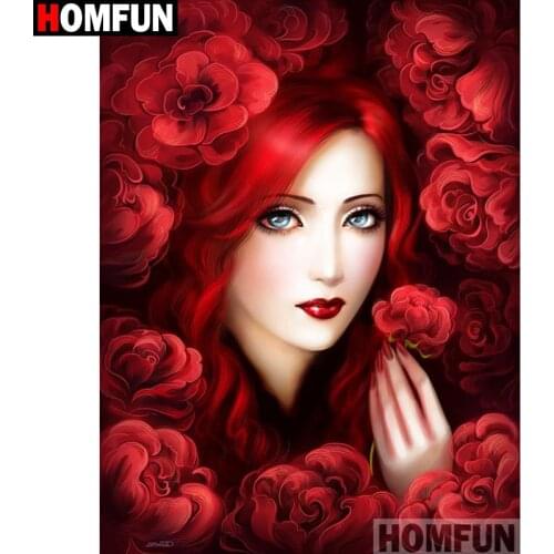 HOMFUN Full Square/Round Drill 5D DIY Diamond Painting "Beauty flower" Embroidery Cross Stitch 5D Home Decor A09023