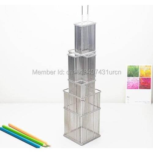 FREE SHIPMENT J19 WILLIS/SEARS TOWER MODEL/SCULPTURE STAINLESS HAND-MADE ART CRAFTS WEDDING&BIRTHDAY&HOME&OFFICE&GIFT&PRESENT