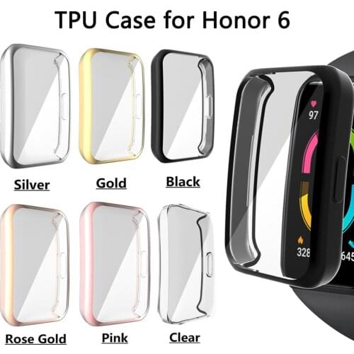 For Watch Huawei Honor Band 6 Case Flexible TPU Replaceable Bumper Anti-fall Full Protector Cover Soft Lightweight Durable Shell