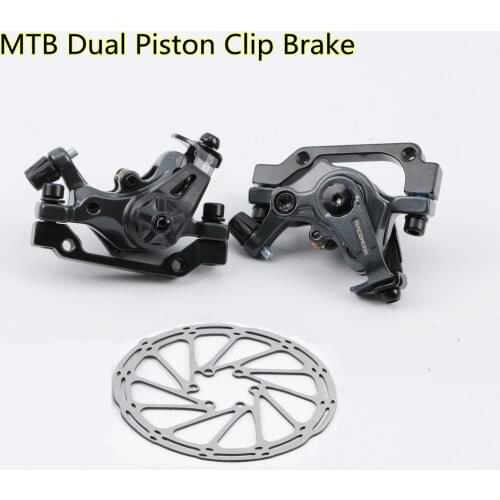 MTB Bike Disc Brake Mountain Bike Mechanical Caliper Speed Clip Dual Piston Brakes Bicycle Front Rear Double Brake With Rotors