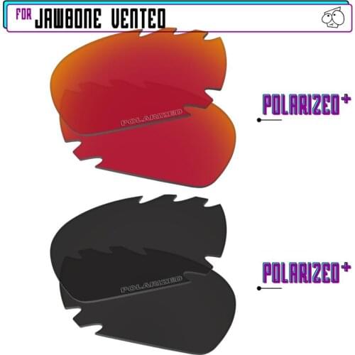 EZReplace Polarized Replacement Lenses for - Oakley Jawbone Vented Sunglasses - BlackPPlus-RedPPlus