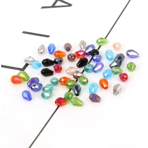 Hot Selling 3x5mm 100pcs/lot Austria Faceted Glass Beads Teardrop Crystal Beads For Garment Decoration Crafts Diy Making