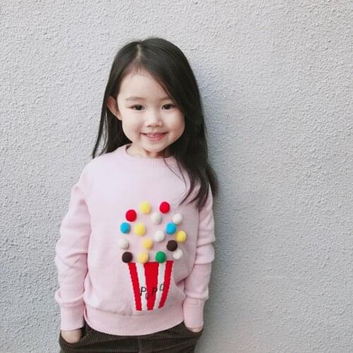 Ins Fashion Children Baby Sweater Girls' popcorn candy colored pullovers Knitted Casual Toddler Girls Tops Woolen sweaters TP016