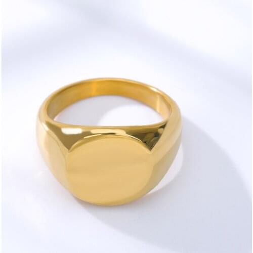 Mens Ring Rock Punk Smooth 316L Stainless Steel Gold Color Hip Hop Rings For Men Party Jewelry Christmas gifts Wide Ring Women
