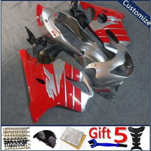 Body Kit motor panels For CBR600F4 1999 2000 CBR600 F4 99 00 ABS plastic motor Fairing kit Injection mold red silver