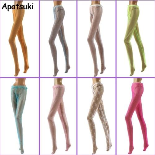 Colorful 1/6 Fashion Doll Accessories Pantyhose For Barbie Doll Clothes Mesh Stocking Lace Bottoms Trousers Pants Legging