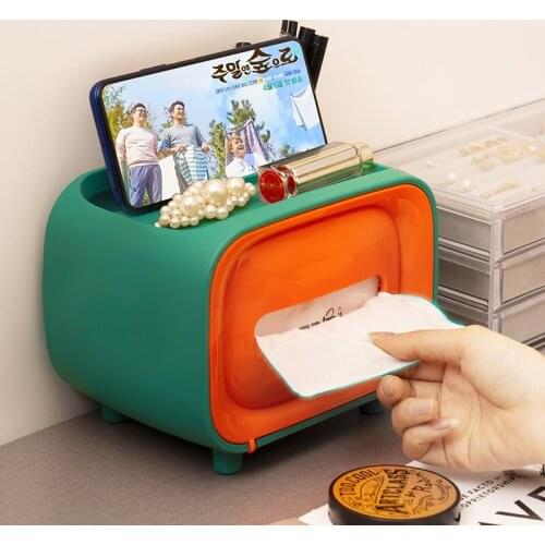 Creative Plastic Desktop Tissue Box Living Room Fashion Paper Towel Tea Table Storage Box Car Kitchen Restaurant Home Tissue Box