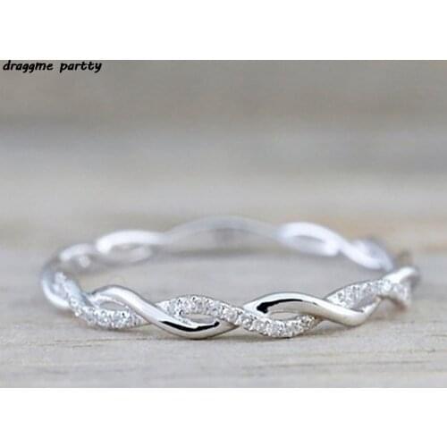 Round Rings For Women Thin Rose Gold Color Twist Rope Stacking Wedding Rings In Copper