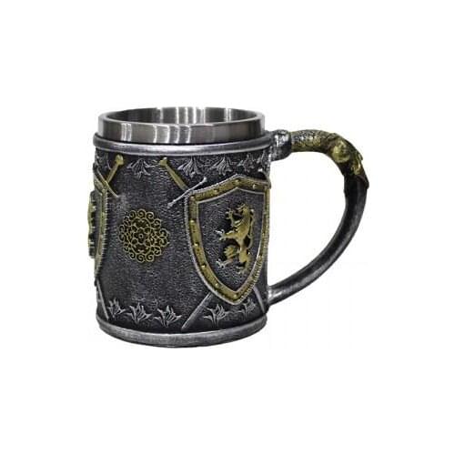 Lion Embossed Sword Mug Cup With Handle Gift