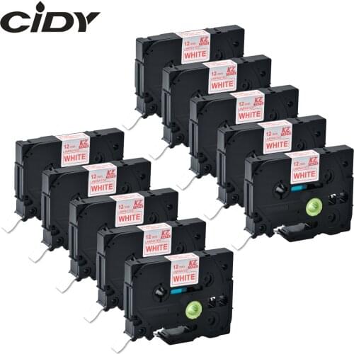 CIDY TZe 232 TZ 232 Tze232 TZ232 10pcs red on white tze compatible laminated tape for brother printers CIDY