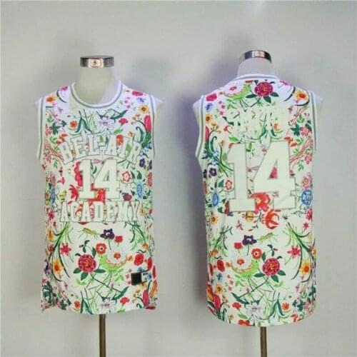 Mens Smith #14 Quick-drying Breathable Basketball Jersey Floral Jersey Sportswear S-3XL