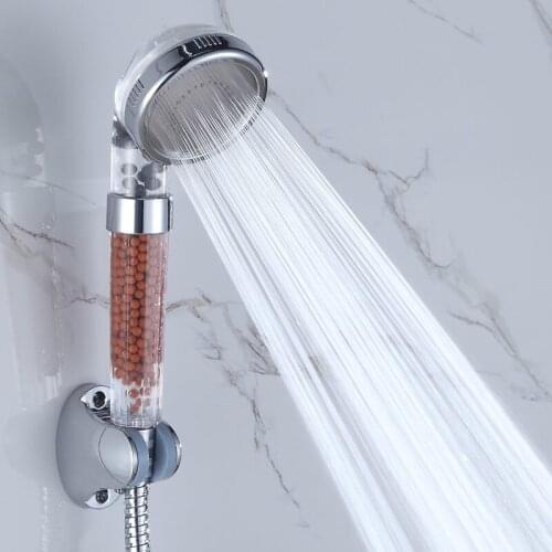 Bathroom Pressurized Shower Nozzle Negative Ion Shower Head Rainfall Shower Set Hand Press Bathroom Faucet Shower Head Hardware
