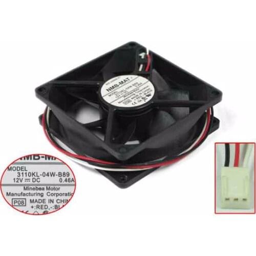 NMB-MAT 3110KL-04W-B89 P08 DC 12V 0.46A 3-wire 80X80X25mm Server Cooling Fan