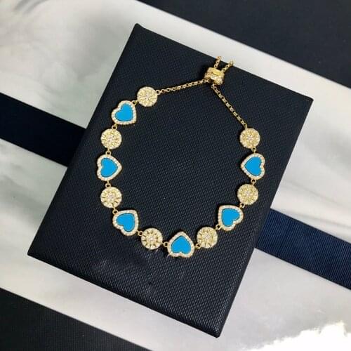 New Blue Love Sun Bracelet Womens Summer Bihemia Goldden Zirconia Fashion Adjustable Bracelet Zk30