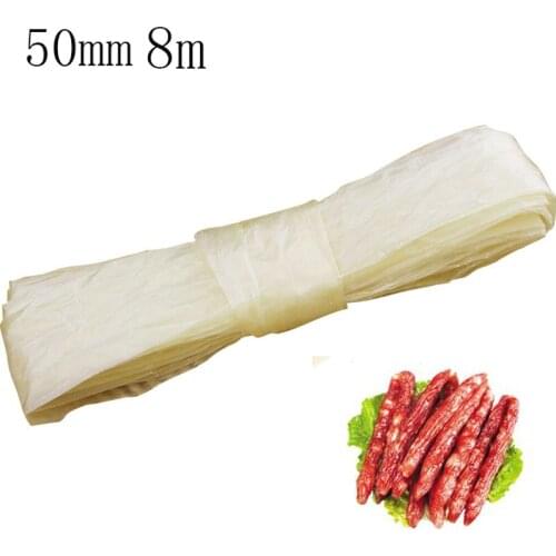 50mm Edible Sausage Casings Packaging Pork Intestine For Sausage Tube Casing for Sausage Hot Dog Hamburger Sausage Tools 8m Long